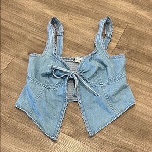 American Eagle Outfitters Light Blue Denim Tank Top